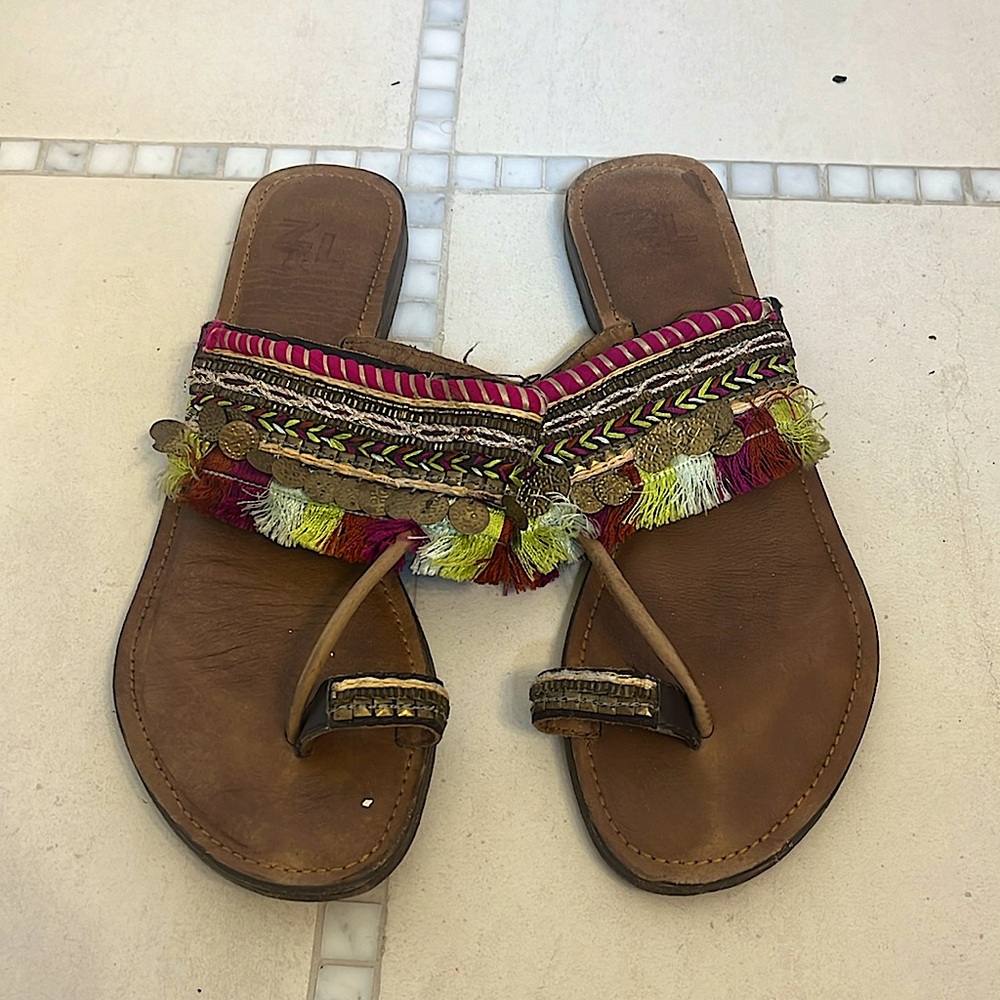 Z&L beaded leather sandals